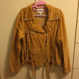 Mustard Corduroy Moto Jacket